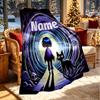Custom Name Personalized Coraline Print Blanket, Home Decor, Bedroom, Sofa, Camping, Couch, Gifts for Birthday Christmas