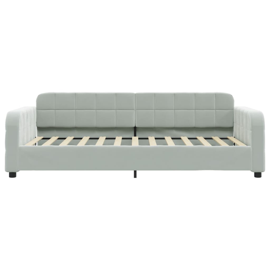 Vidaxl Sofa Z Funkcją Spania, Jasnoszara, 100X200 Cm, Obita Aksamitem