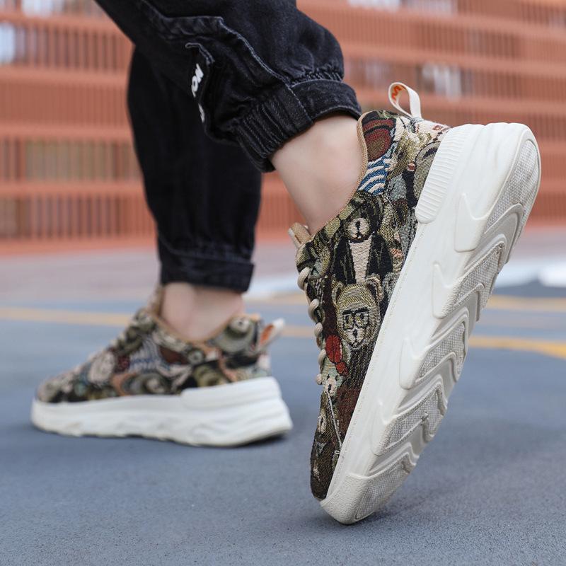 Fashion Men's Casual Sport Sneakers Breathable Mesh Fashion 2025 Autumn New Running Shoes High Quality Outdoor Thick-soled Casual Shoes