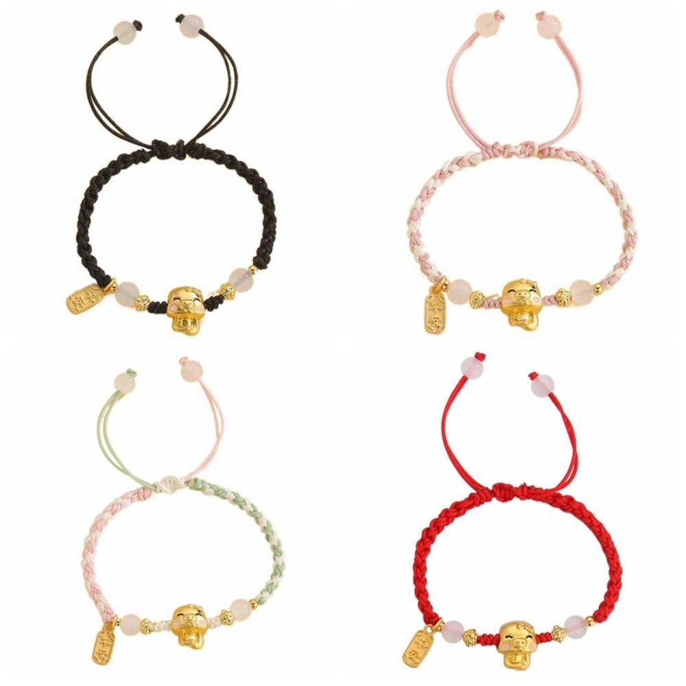 Lucky Rope Snake Animal Bracelet Cartoon Braided Hand Rope Creative Snake Year Bracelet  Men