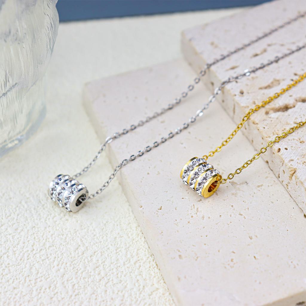 Маленькая талия с бриллиантами и нержавеющая титановая сталь, не тускнеющая, ожерелье для женщин, холодный тренд, кулон, цепочка для ключицы