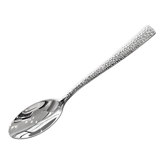Western Food Tableware Stainless Steel Serrated Steak Knife Sharp Fork Tines Curved Spoon Dishwasher Safe Hammered Texture