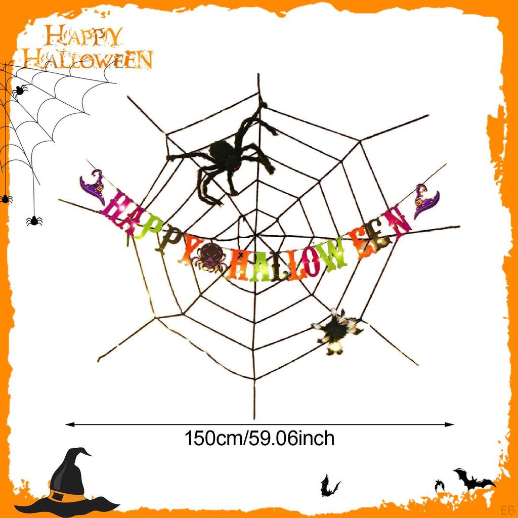 Halloween Spider Web Decoration Backdrop for Masquerade Party Supplies Home