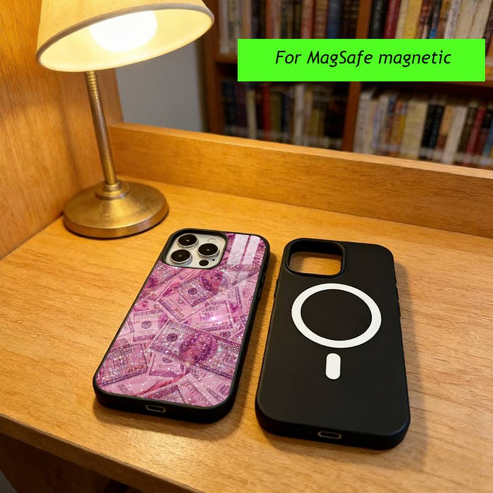 Cool pink money pattern for girls Phone Case For iPhone17,16,15,14,13,12,11 Plus,Pro Magnetic For Magsafe Wireless Charging