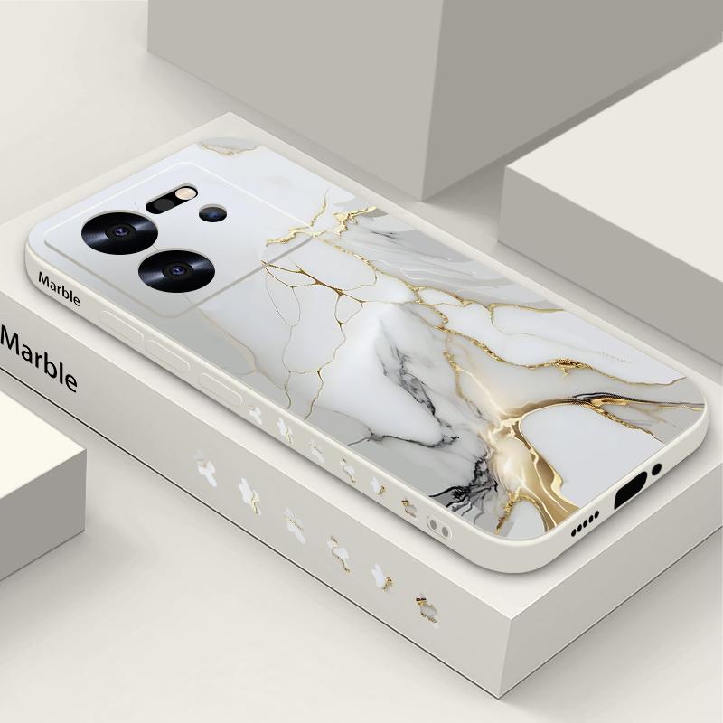 Luxury Marble Pattern Phone Case for Xiaomi 13T 12T 11T Poco F6 X6 X5 Pro Redmi Note 13 12 11 Pro K40 K70E Lanyard Shockproof Soft TPU Cover