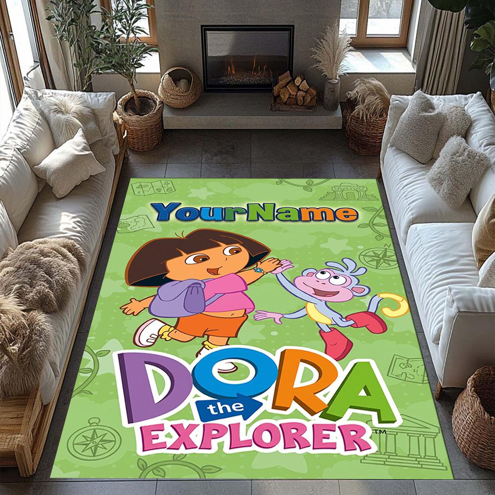 Dora Explorer Personalized Name Floor Mat Design for Hallway Outdoor Foyer Study room Antislip Carpet Decorate Offices