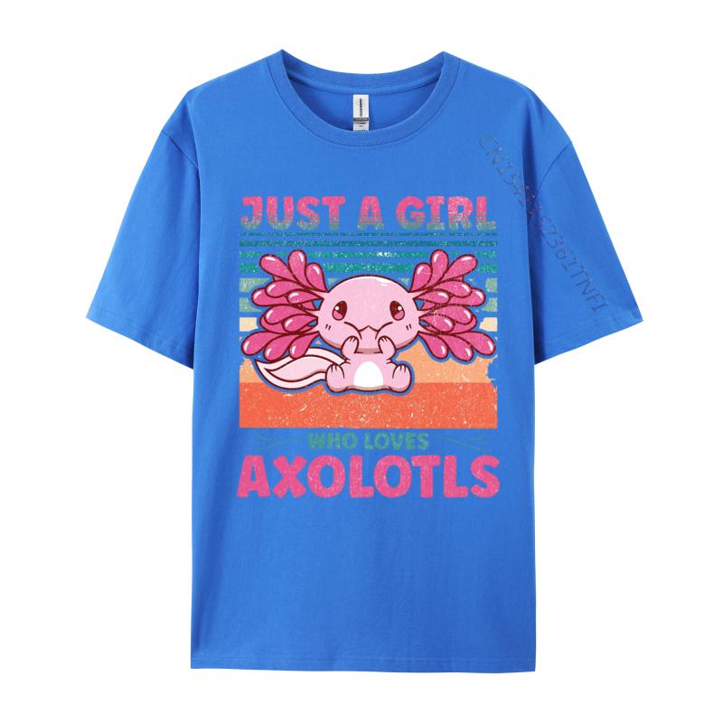 Loves Axolotls Tshirt Plain Autumn Cotton Male Tops Tees TShirt Kawaii Axolotls Tshirts Anime T Shirts