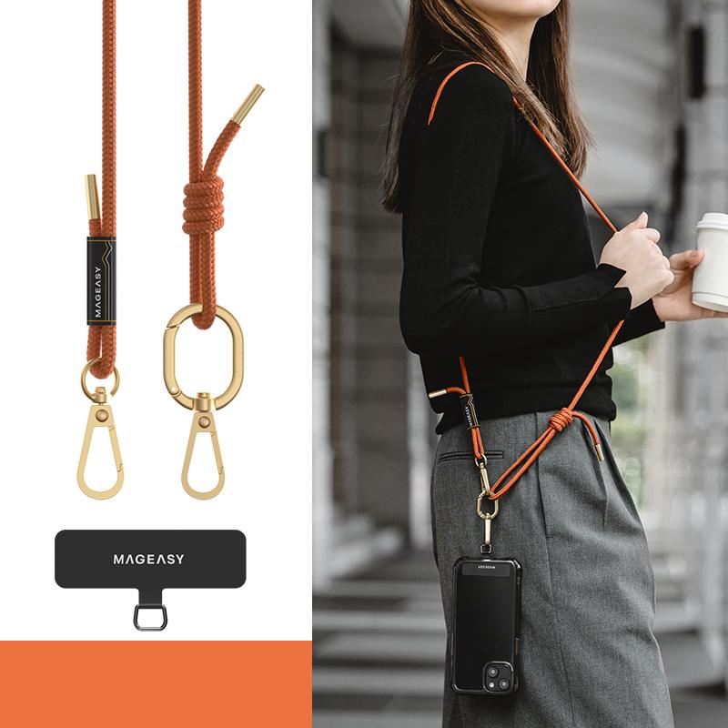 Ремешок для телефона Switcheasy Moblie, универсальный регулируемый нейлоновый ремешок через плечо, ремешок для ожерелья и ремешок на запястье с зажимом для телефона для всех смартфонов
