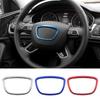 Car Steering Wheel Center Logo Frame for A3 A4L A6L A8 Q3 Q5 Q7 Steering Wheel Emblem Badge Trim Decor Ring Sticker Metal 3D Car Styling