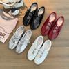 Sheepskin Version~ Velcro Casual Sneakers Flat Mary Jane Shoes Women's Ballet Shoes Dexun Shoes
