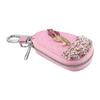 Flower Flower Remote Key Bag Leather Crystal  Keychains Key Cover  Car Accessories