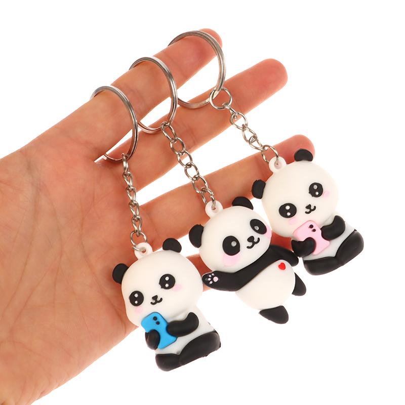 Милый мультяшный брелок для ключей в виде панды, подвеска для автомобиля, сумка, брелки для женщин, ювелирные изделия, подарок, милый брелок для ключей в виде панды, аксессуары