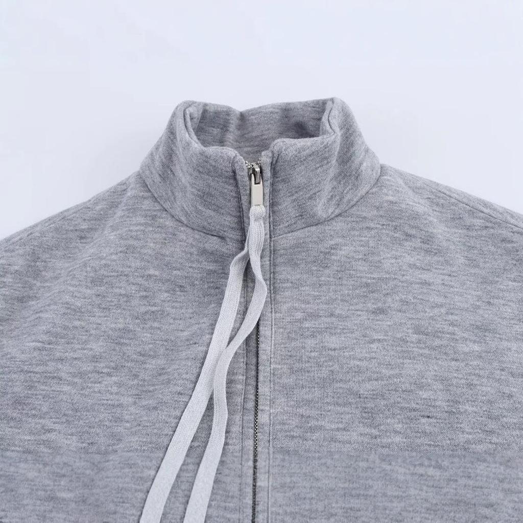 Женская куртка на молнии в европейском и американском стиле с длинными брюками, весна 2025