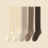 1 пара женских зимних чулок, толстые вязаные теплые однотонные эластичные противоскользящие, уютные, впитывающие пот, противоусадочные, мягкие женские носки без запаха с высокой трубкой