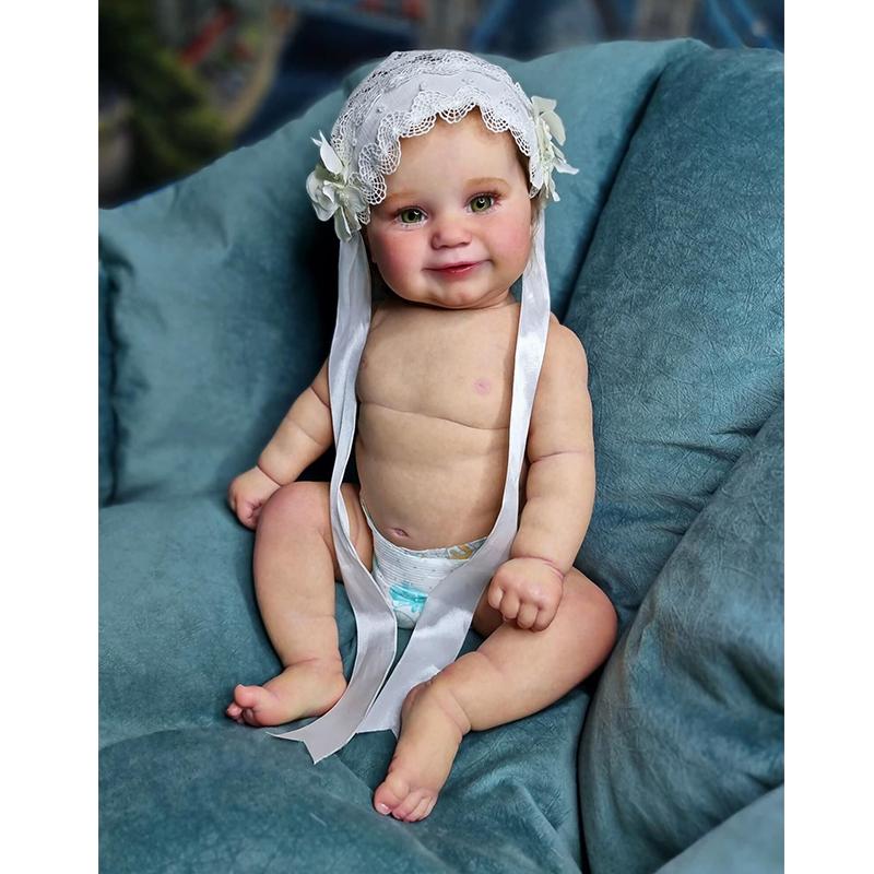 50 см силиконовая водонепроницаемая кукла Reborn Maddie для всего тела, ручная роспись с видимыми венами, реалистичный 3D тон кожи