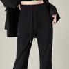 Весна Осень Новые Модные Расклешенные Брюки для Женщин Высокая Талия Slim Fit Однотонные Повседневные Спортивные Штаны