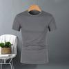 Мужская облегающая футболка с коротким рукавом и круглым вырезом, спортивная футболка, быстросохнущая, однотонная, повседневная футболка для спортзала, фитнеса, повседневная одежда