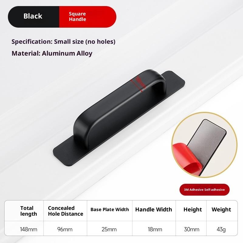 Ручки из алюминиевого сплава без сверления, ручки-наклейки для раздвижных стеклянных дверей, окон, ящиков, шкафов, для ванной комнаты