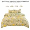 Green Series 4in1 Bedsheet Set Pillowcases Floral Printed Bedsheet Duvet Cover Zipper Thickening Comforter Covers 4 Pieces