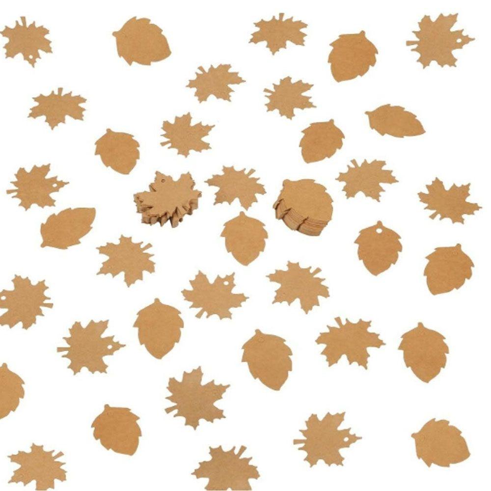 Packaging Label Decor Leaves Tags Handmade Hang Tag Maple and Leaf Shape Retro Blank Kraft Paper