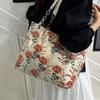 Large Capacity Bag Women's 2025 New National Style Fashion Flower Embroidered Canvas Shoulder Bag Casual Commuter Tote Bag