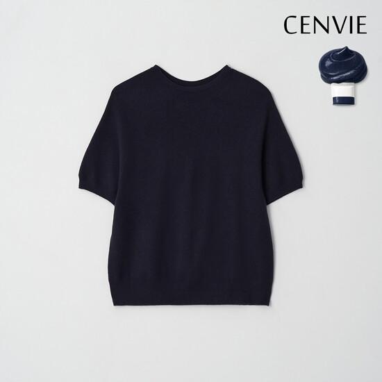 Senbi Round Neck Short Sleeve Knit Bloom  Aircompo 