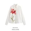 Kaslead New Arrival Women's Fashion Style Fashion Minimalist Florals Print Casual Long Sleeves Shirt