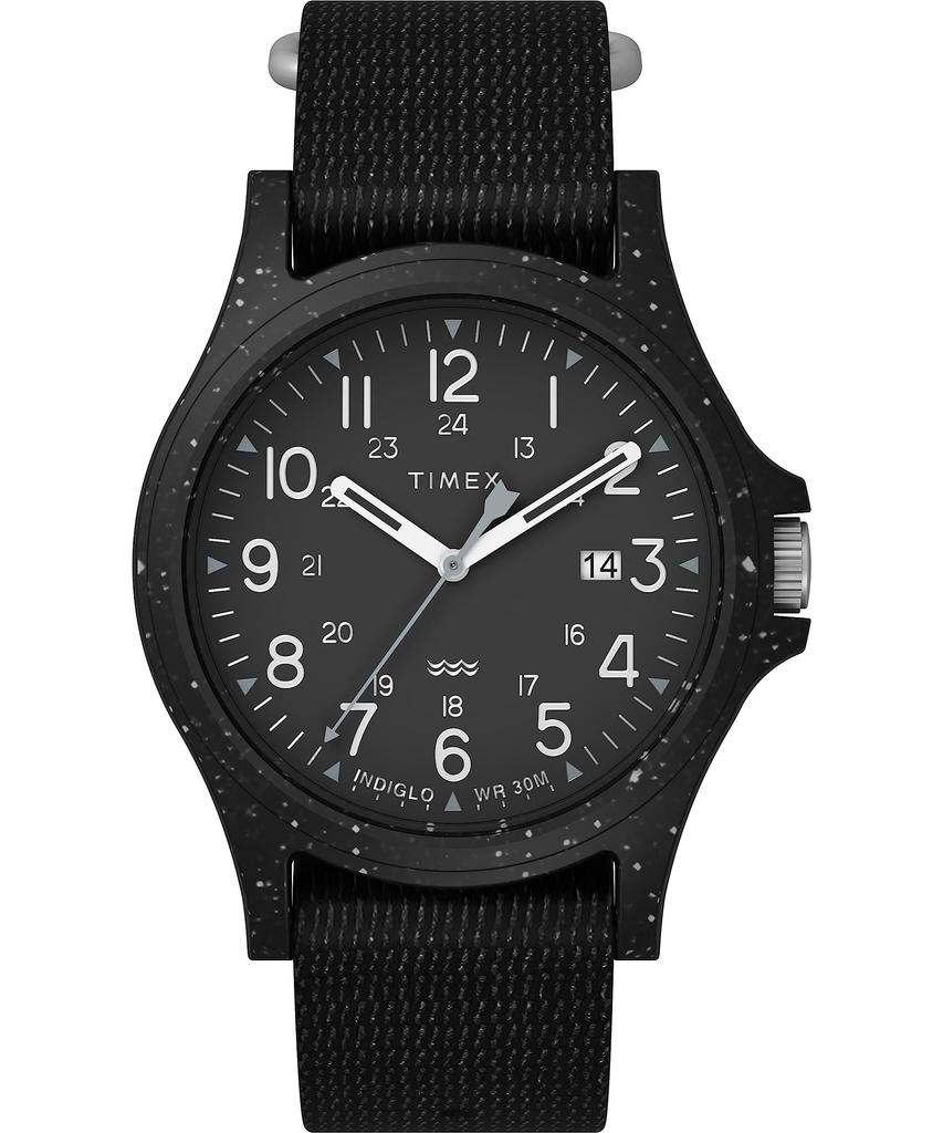 Watch Reclaim Ocean 40mm Reclaim Ocean Black Dial Recycled Plastic Mineral Glass Quartz 3 ATM Water Resistant 40MM Watch TW2V81900 Black [TIMEX]