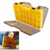 Portable Double Sided 44 Compartments Yellow Plastic Fishing Tackle Storage Box