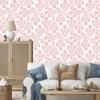 Wallpaper Flowers white and coral, a striking detail for the living room and bedroom 50x1000