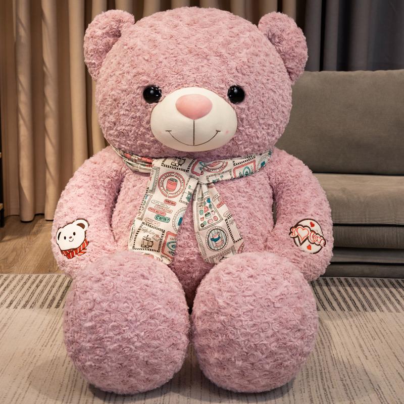 Большой шарф с сердцем Плюшевая игрушка Медведь Большая плюшевая игрушка Медведь Обнимашки Игрушка Медведь Для девочки Успокаивающая тряпичная кукла