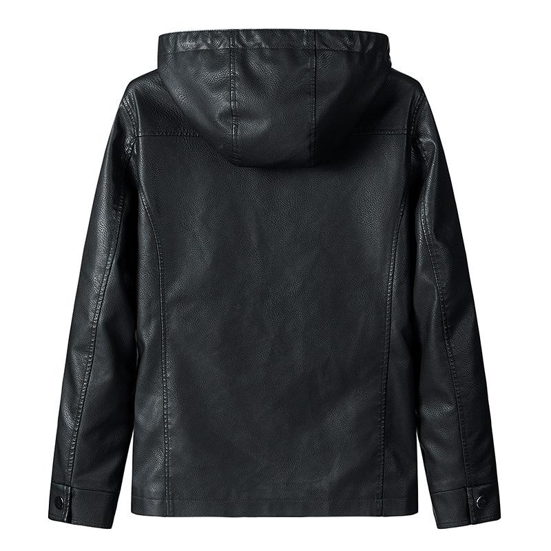Осенне-зимняя куртка из искусственной кожи, мужская модная повседневная кожаная куртка, пальто с капюшоном, верхняя одежда для путешествий, уличная мужская одежда больших размеров