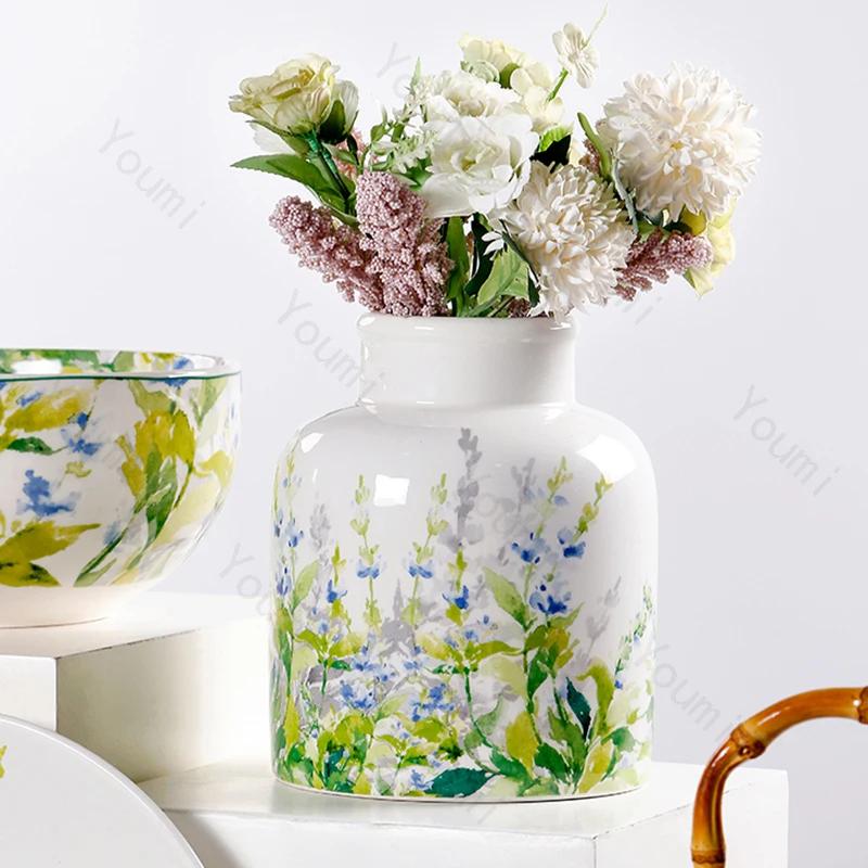 Креативные роскошные керамические тарелки, высококачественные цветочные суповые миски, вкусные блюда, бытовая большая обеденная тарелка, изысканный набор столовых приборов