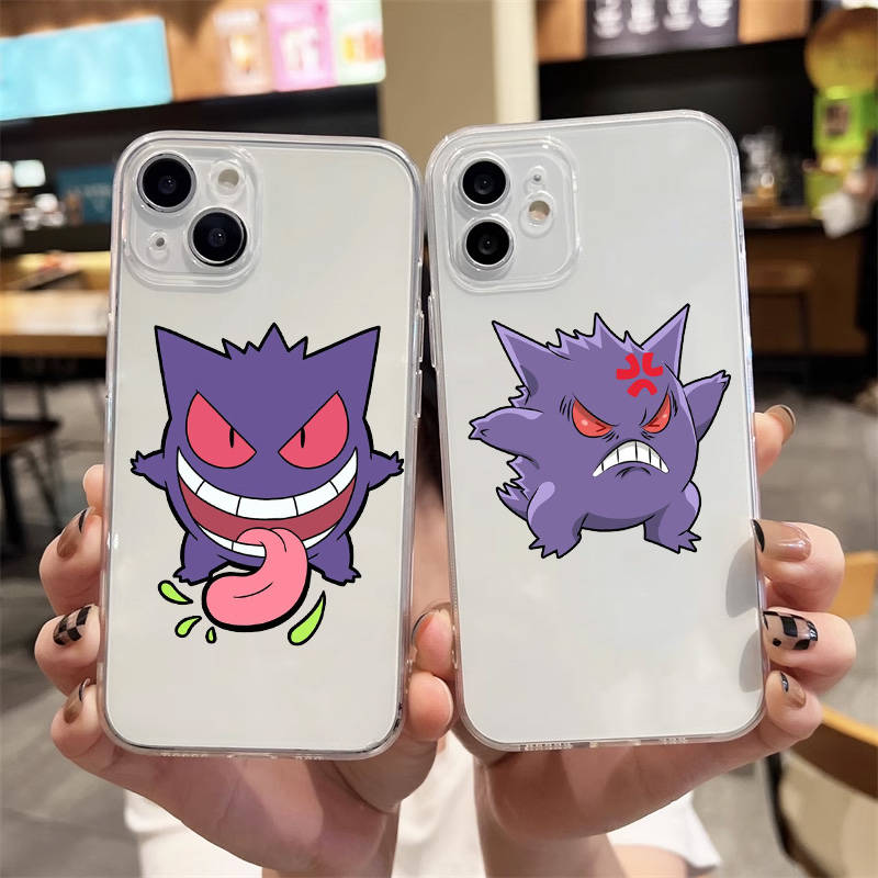 Чехол E-52 Pokemon Gengar для iPhone 7 8 11 12 13 14 15 16 Pro Max Plus Mini Xiaomi Redmi A3 9A 9C 10A 10C 13C Note 9 11 Realme Narzo C30 C55