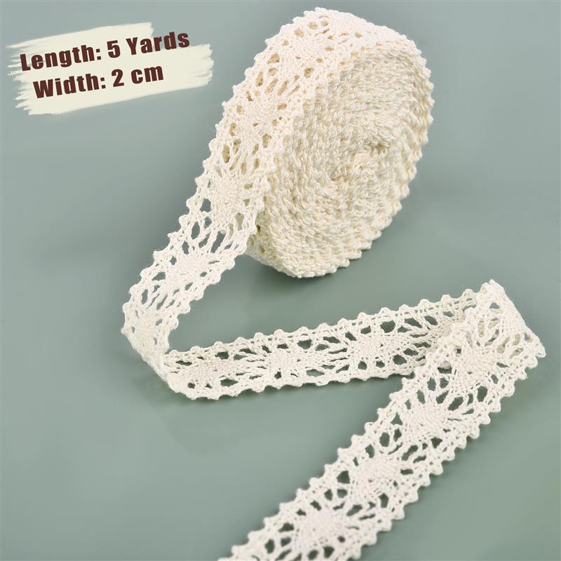 5 ярдов хлопчатобумажного кружева с волнистым плетением из хлопчатобумажной нити, ручной работы, DIY, материалы для одежды, штор, кружево, атласная лента