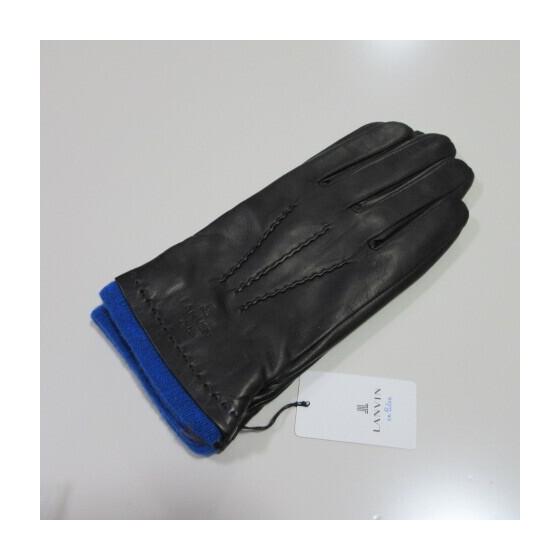 Used Men's GlovesLeather Gloves [LANVIN en Bleu] Lanvin on Blue Sheep Leather GlovesStitching Lining Cashmere Blend 25Black