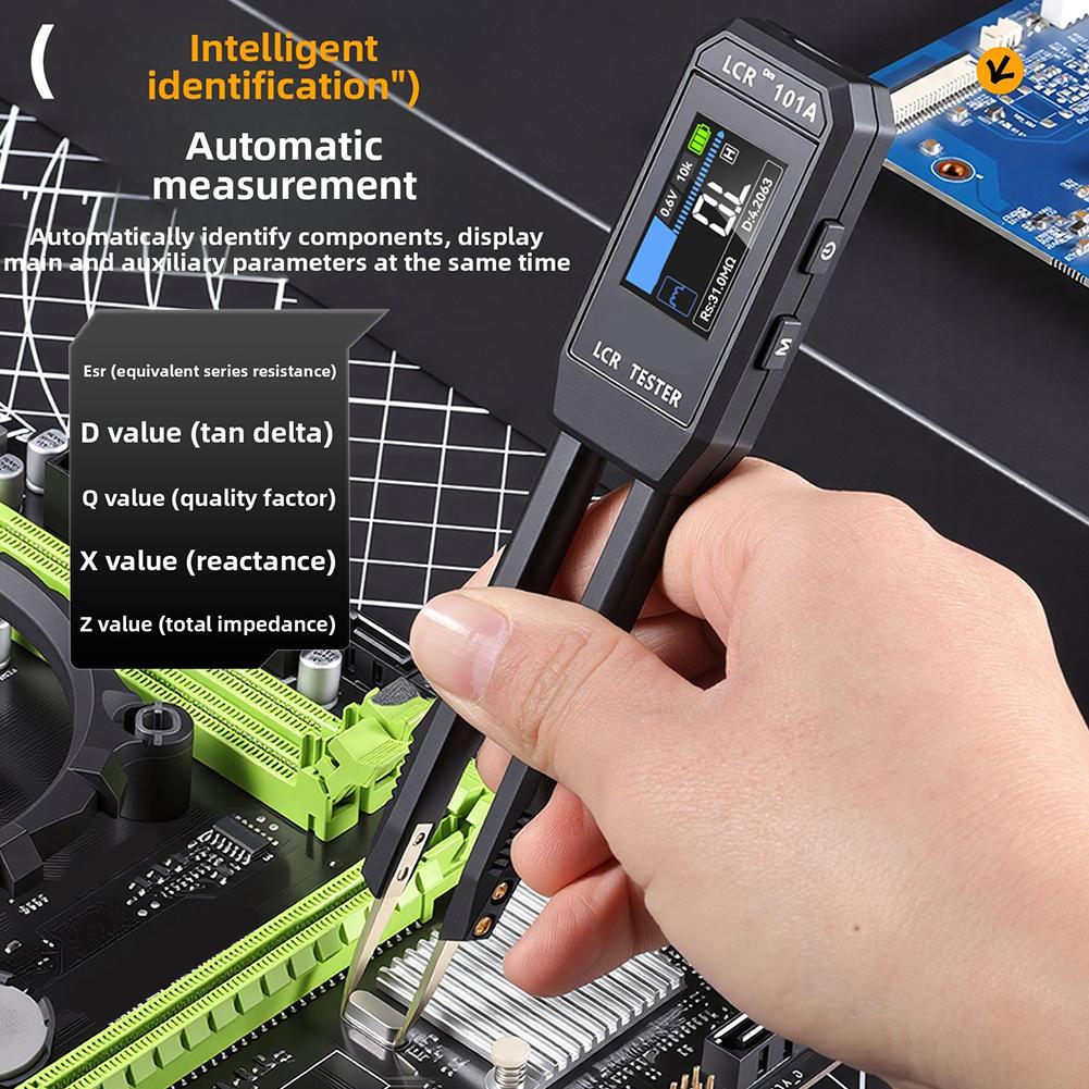 Digital LCR Bridge Tester Tweezers With 1.14-Inch Color Display Automatic Measurement For Resistance Capacitance Portable Type-C