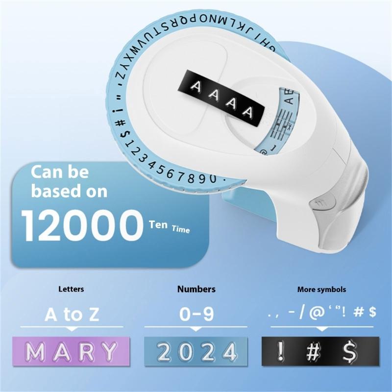 Household Embossing Label Maker Easy to Use Portable E975 Labelling Device for Print Price Date Names