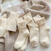 5 пар удобных простых ребристых носков, универсальные женские чулки и колготки средней длины, мягкие