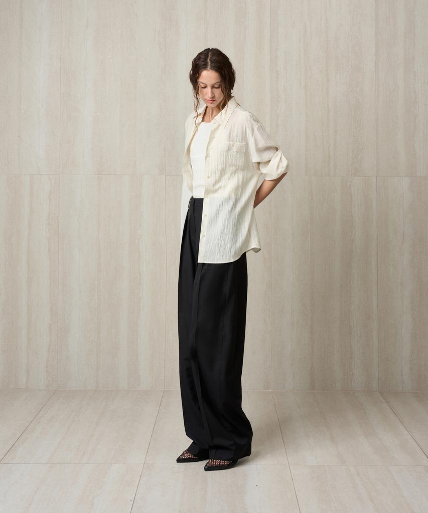 RE RHEE Pintucked Balloon Trousers Black