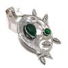 Green Onyx, Diopside Handmade 925 Sterling Silver Jewelry Pendant 2.56" F0j51