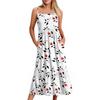 Women's Long Beach Casual Elegant Spaghetti Strap Maxi Dress Floral Low-key Flowing Bohemian Dress