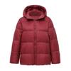 Womens Short Puffer Jacket With Hood Thick White Duck Down Fill Loose Fit Warm Coat Winter