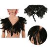 Victorian Real Natural Feather Shrug Shawl Shoulder Wrap Cape Gothic Collar With Ribbon Ties Cosplay