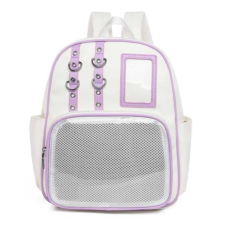 School Ita Bag Fashion Trends Transparent Zipper Backpack Preppy Style Soft Women Bags