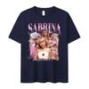 90s Sabrina Carpenter Music Tour 2024 Pattern T-shirt Women's Retro High Quality Fashion T-shirt Oversized T-shirt
