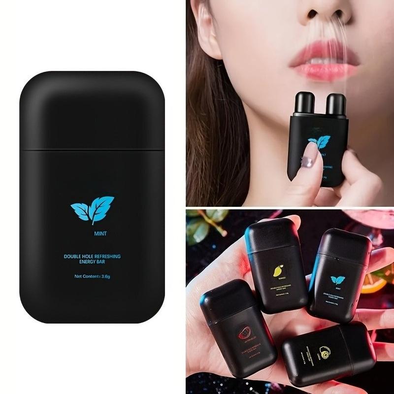 Double-Hole Fresh Energy Bar - Mint Scented,Suitable for Home, Kitchen, And Vehicle Use, Home Fragrance, Essential Oil Liquid, Aromatic