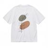 Women's Round Neck Classic T-Shirt Abstract Leaf and Earth Tone Graphic Tee