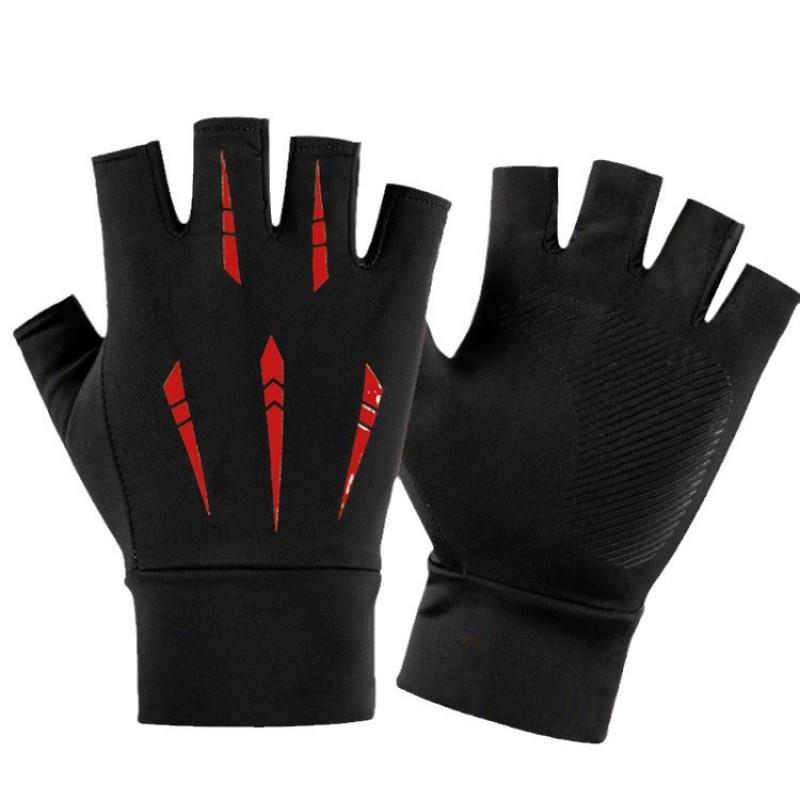 Mens Breathable Quick-Dry UV Protection Half-Finger Gloves Cycling Fishing Outdoor Sports Touchscreen Compatible