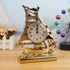 Lovely Sailboat Alarm Clock Classical Desk Alarm Clock Creative Sailboat Sculpture Gift